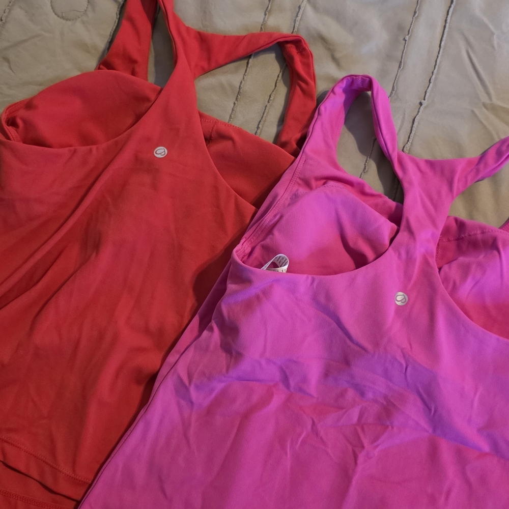CRZ YOGA Pink and Red Tank Tops